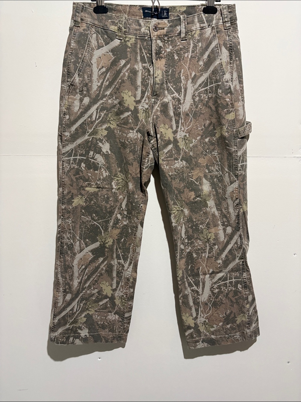Abercrombie & Fitch Men's Camo Cargo Pants - Olive Green/Brown W32 L 28